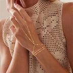 Simple Bead Accent Layered Finger Bracelet