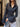 Black Lapel Waist Cinched Flare Sleeve Blouse Secondary image