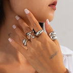 5-Piece Liquid Metal Ring Set