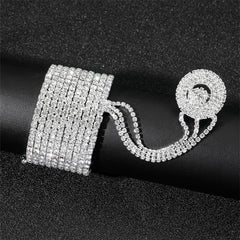 Multi Layer Rhinestone Stretch Finger Bracelet
