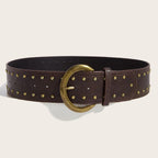Bohemian Studded Leather Statement Belt