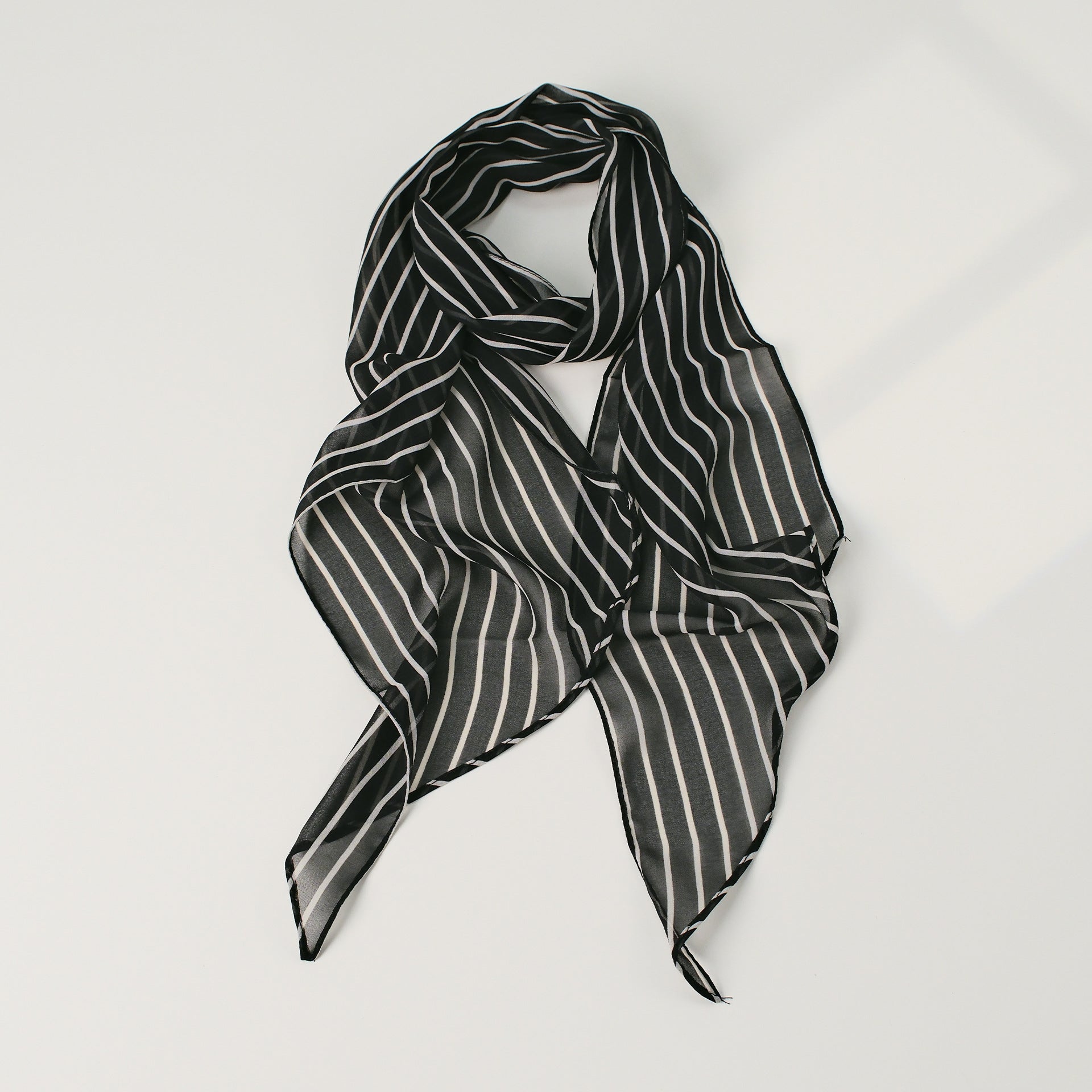 Striped Long Lightweight Sun Protection Scarf Secondary image