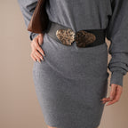Boho Wide Elastic Leather Belt