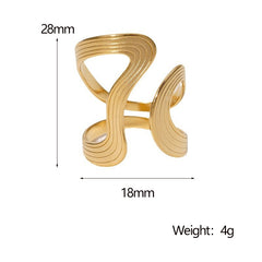 Geometric Stainless Steel Band Vintage Design Ring