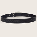 Vintage Horse Buckle Faux Leather Belt