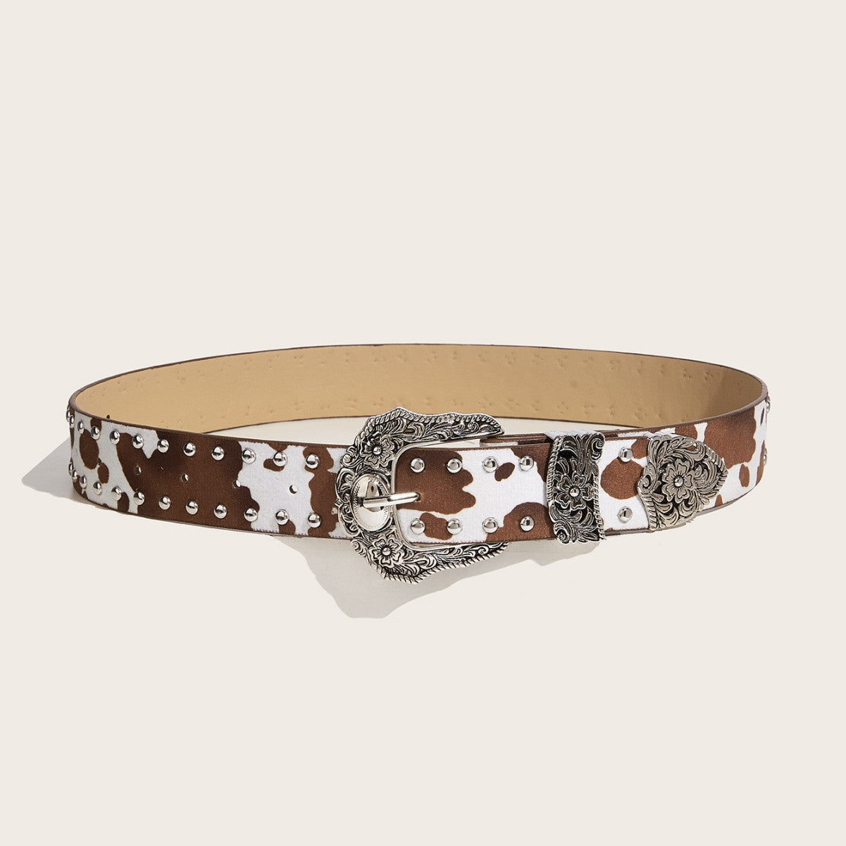 Retro Cow Print Chic Statement Belt Secondary image