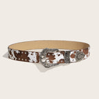 Retro Cow Print Chic Statement Belt