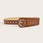 Grunge Studded Asymmetrical Distressed Belt