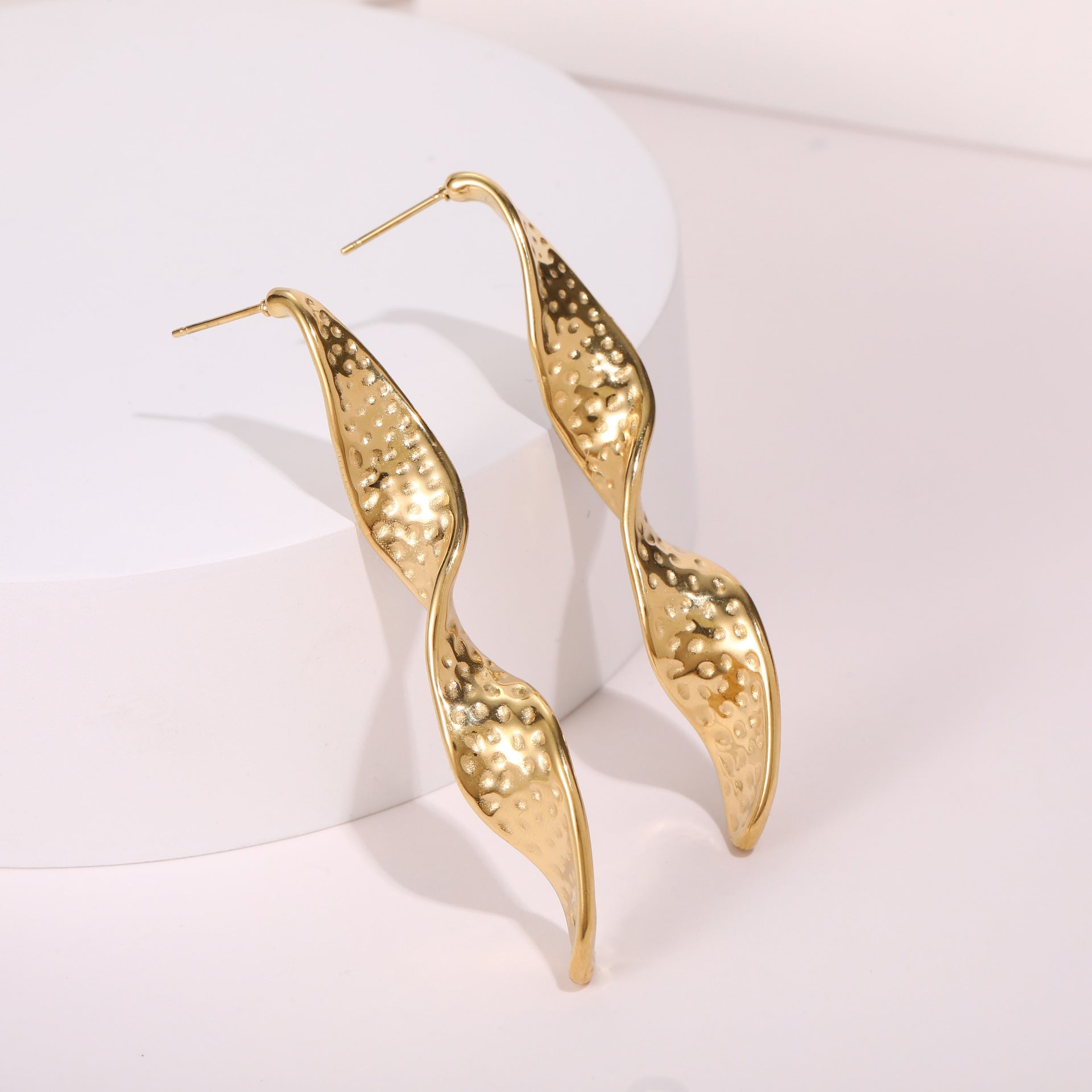 Modern Twist Design Stainless Earrings Secondary image