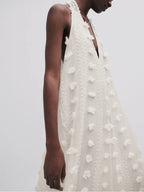 Halter Floral Mesh Patchwork Boho Dress