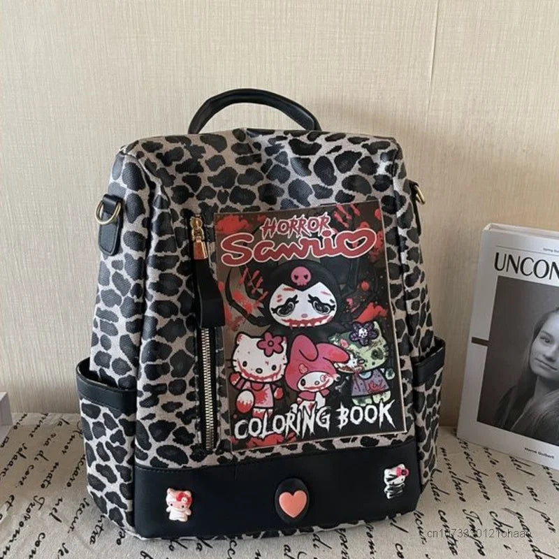 Kuromi Leopard Print Y2K Gothic Vintage Fashion Luxury Cartoon Shoulder Bag