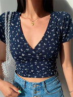 Slimming High Waist Wild Women’s Top Short Sleeve Tee