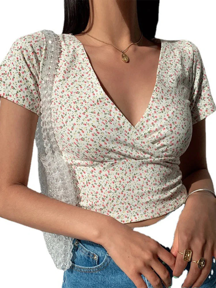 Slimming High Waist Wild Women’s Top Short Sleeve Tee