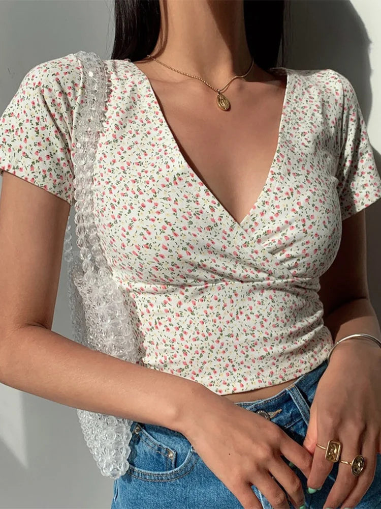 Slimming High Waist Wild Women’s Top Short Sleeve Tee
