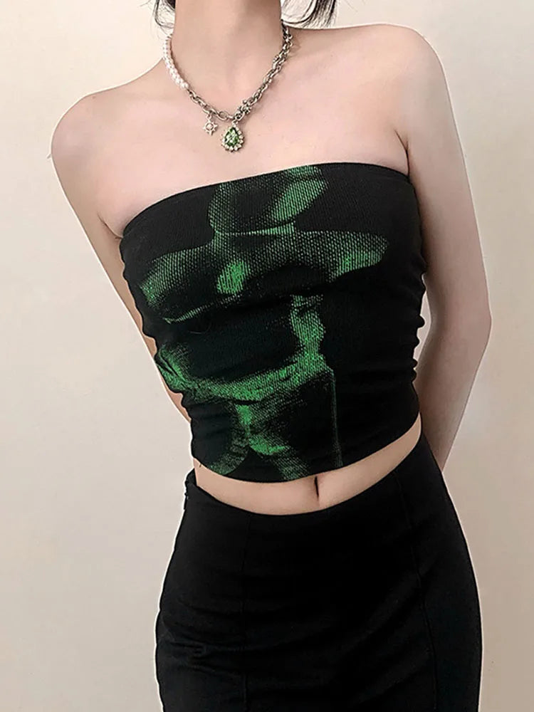 Punk Black Cyber Crop Top