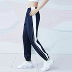 Breathable Quick Dry Pocket Jogging Sweatpants Dark blue with white / S