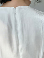 Button Embellished Satin Midi Dress Midi Dresses