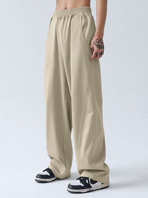 Men’s Paneled Loose Casual Pants Straight Leg Pants Main image