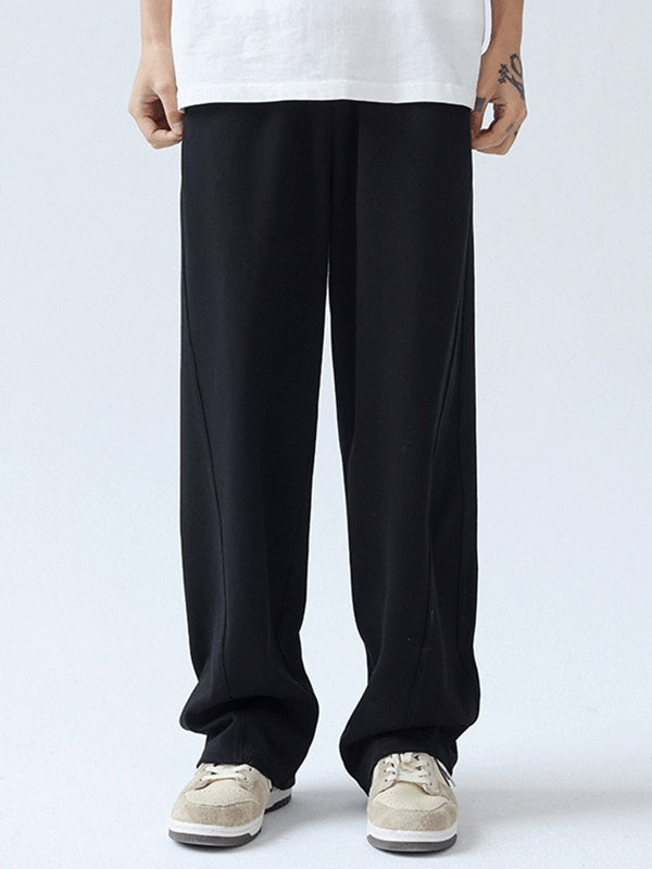 Men’s Paneled Loose Casual Pants Straight Leg Pants