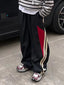Men’s Panel Striped Loose Sweatpants Black / L Wide Leg Pants