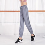 Stripe Quick Dry Reflective Outdoor Sweatpants GRAY / S