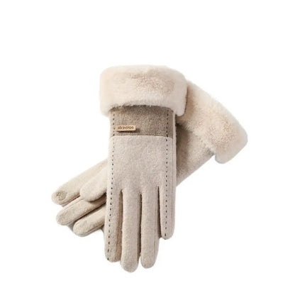 Windproof Thermal Soft Cashmere Thicken Elastic Touchscreen Full Finger Winter Christmas Glove