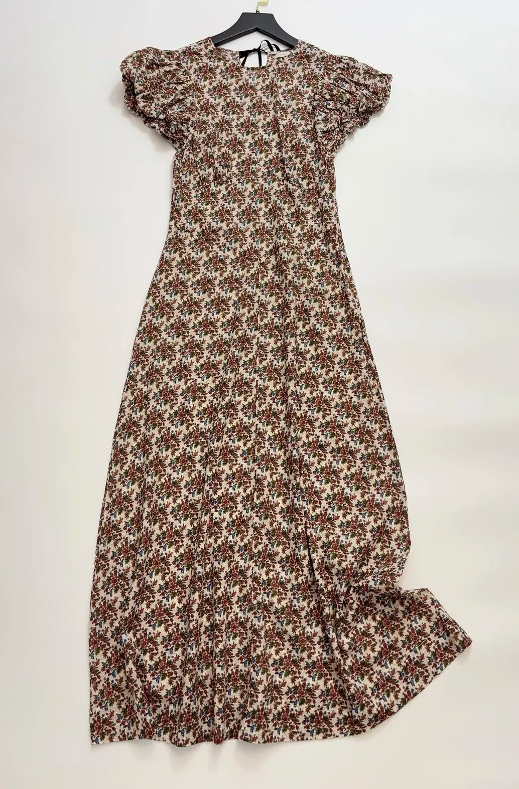 Puff Flower Print Slim Cotton Holiday Midi Dress Secondary image