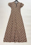 Puff Flower Print Slim Cotton Holiday Midi Dress Dress / XS