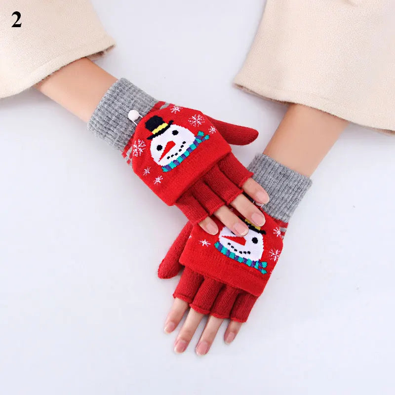 Lovely Fluffy Bear Cat Paw Claw Winter Warm Fingerless Gift Korean Style Christmas Glove