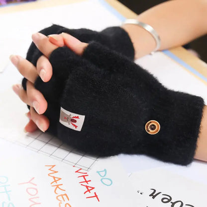 Lovely Fluffy Bear Cat Paw Claw Winter Warm Fingerless Gift Korean Style Christmas Glove