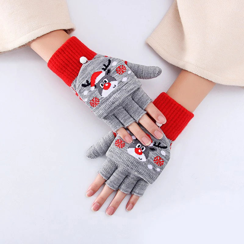 Lovely Fluffy Bear Cat Paw Claw Winter Warm Fingerless Gift Korean Style Christmas Glove