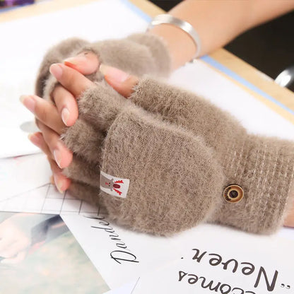 Lovely Fluffy Bear Cat Paw Claw Winter Warm Fingerless Gift Korean Style Christmas Glove