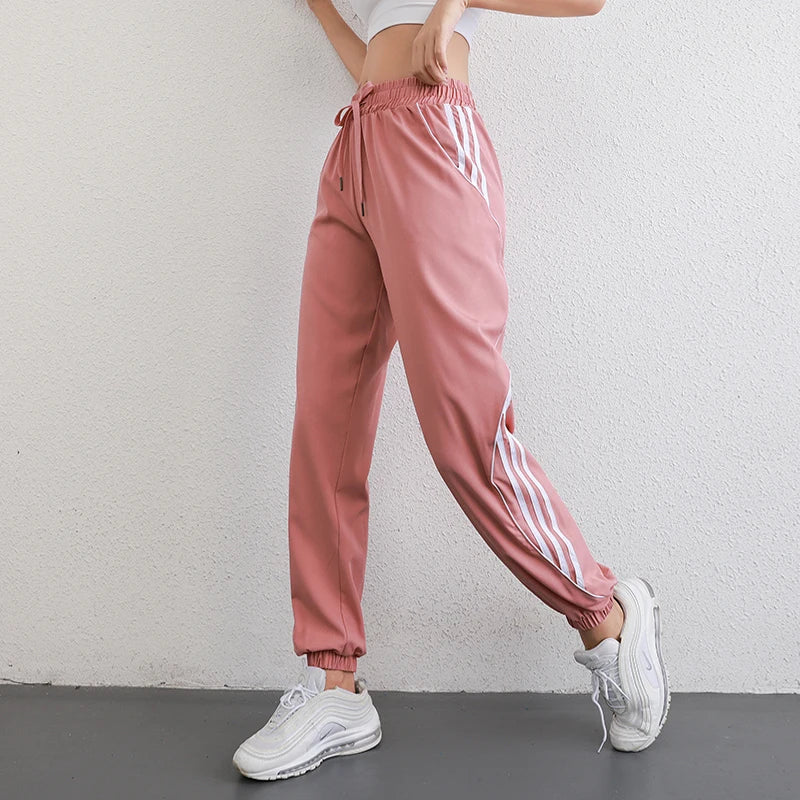 Loose Running Straight Tracksuit Sweatpants Pink / S