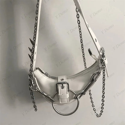 Punk Rivets Gothic Metal Buckles Sparks Crossbody Shoulder Bag