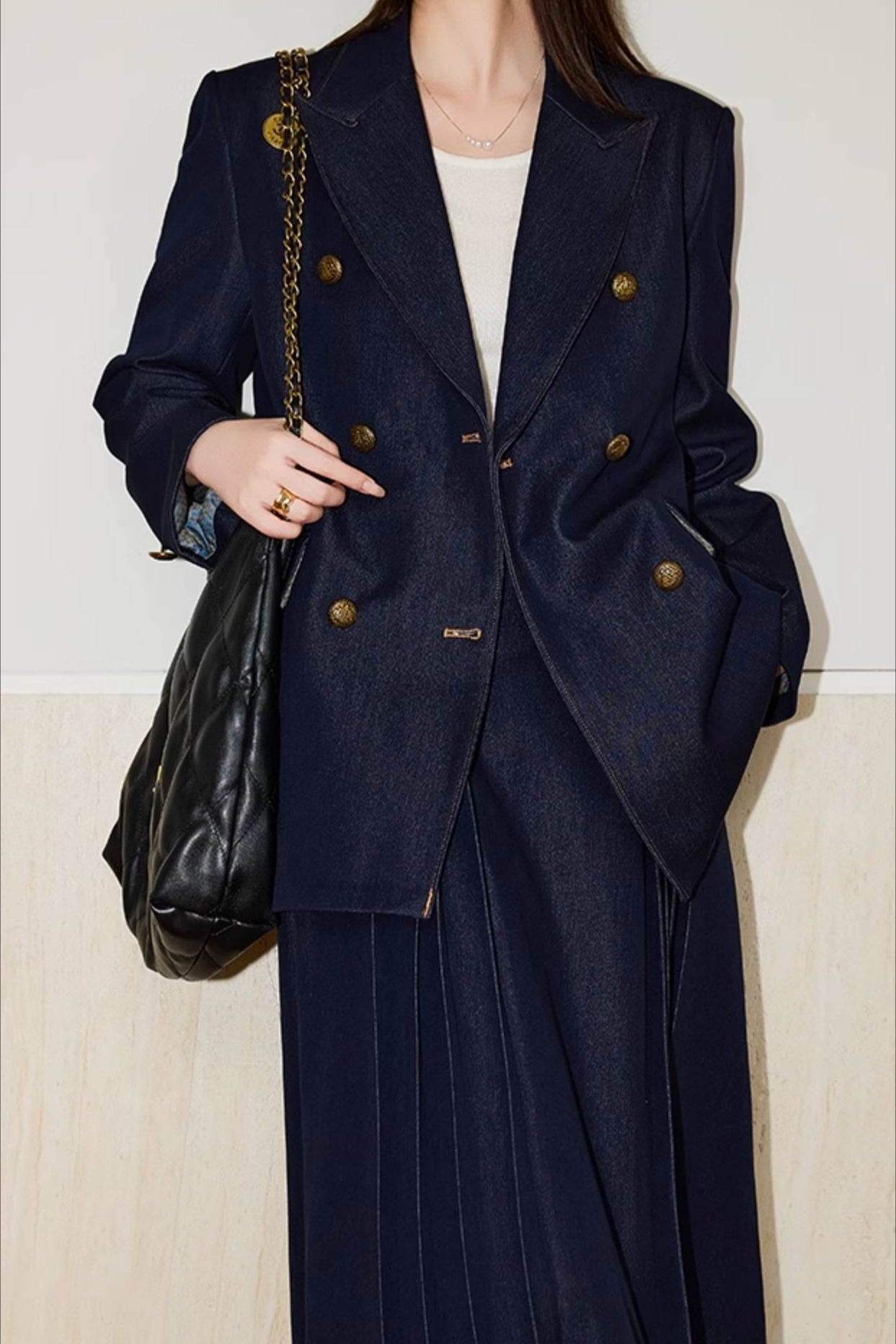 Double Breasted Twill Blazer Main image