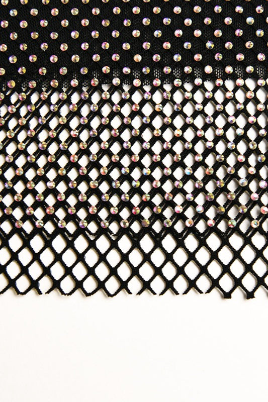 Sexy Rhinestone Mesh Bodycon Mini Skirt