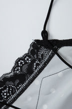 Polka Dot Lace Trim Backless Cami Mini Dress