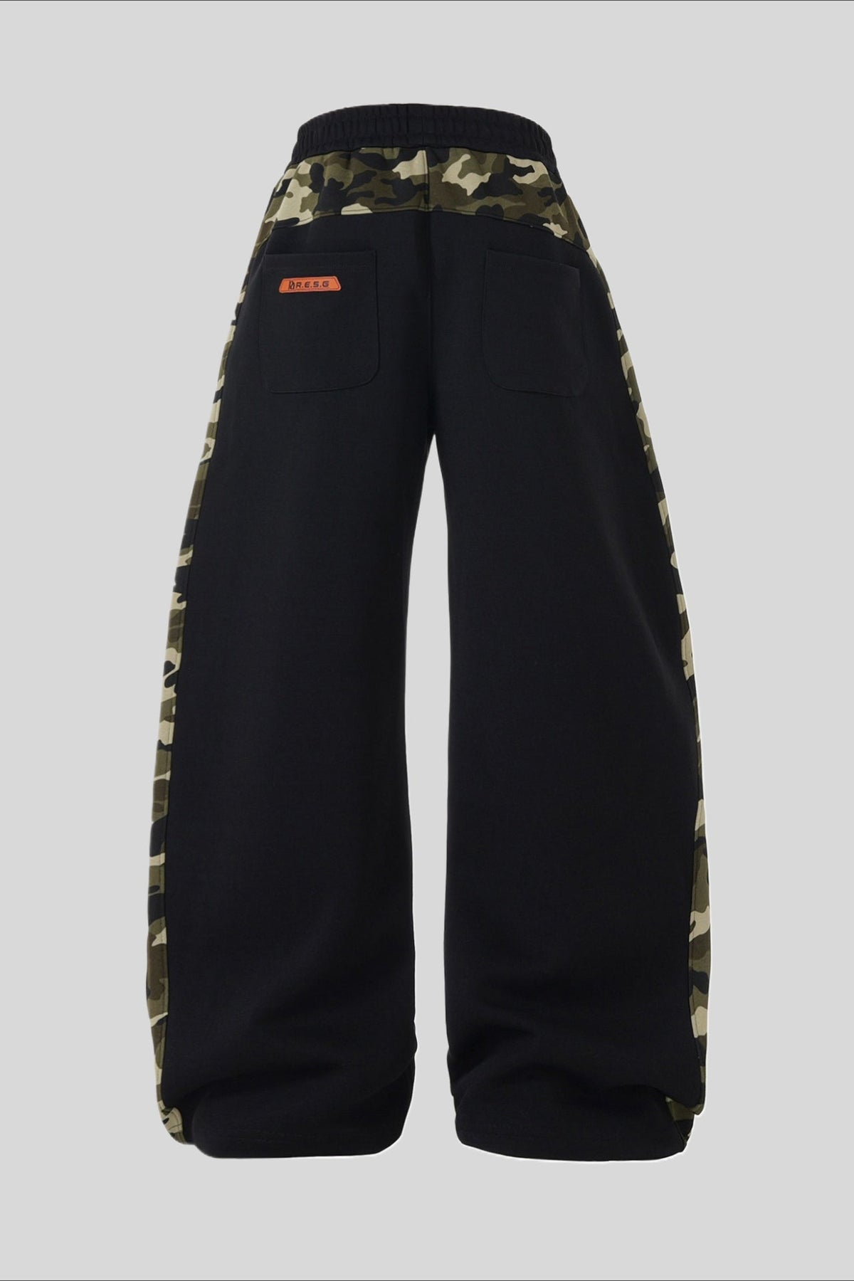 Camo Panel Wide Leg Sweatpants