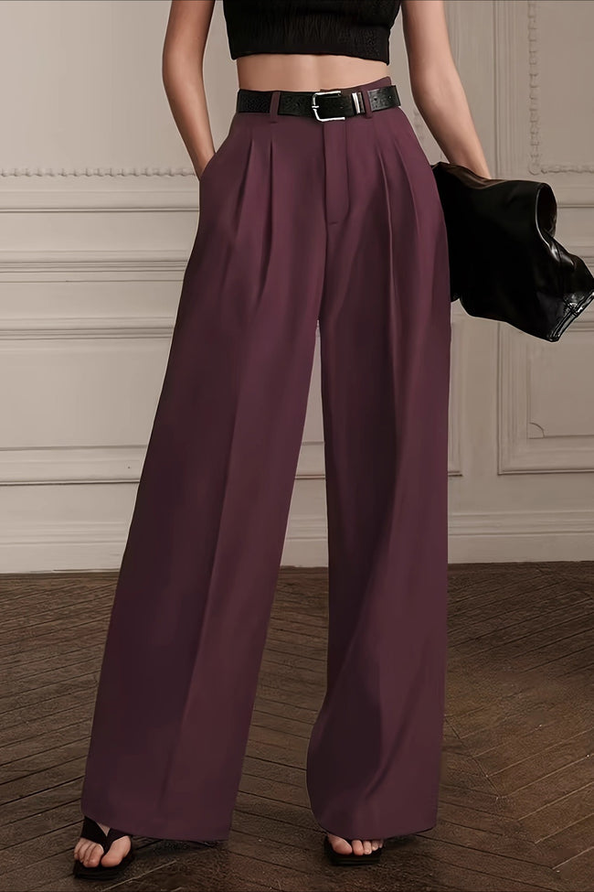 Chic High Waist Pleated Wide Pants Main image
