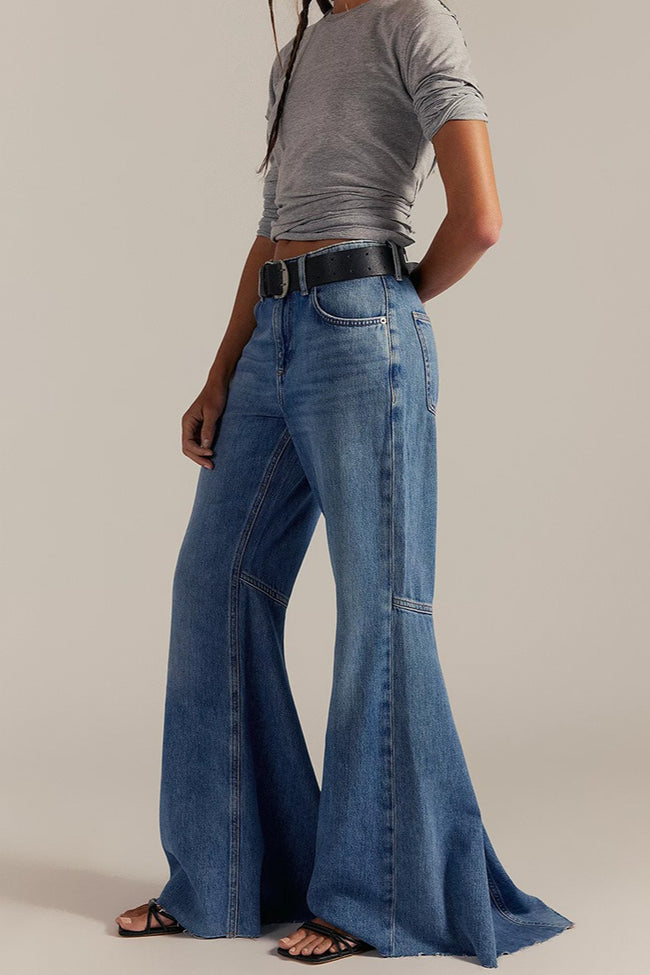 High Waist Patchwork Slim Flare Long Jeans Main image