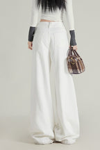 Wide Leg Flare High Waist Fleece Lined Jeans