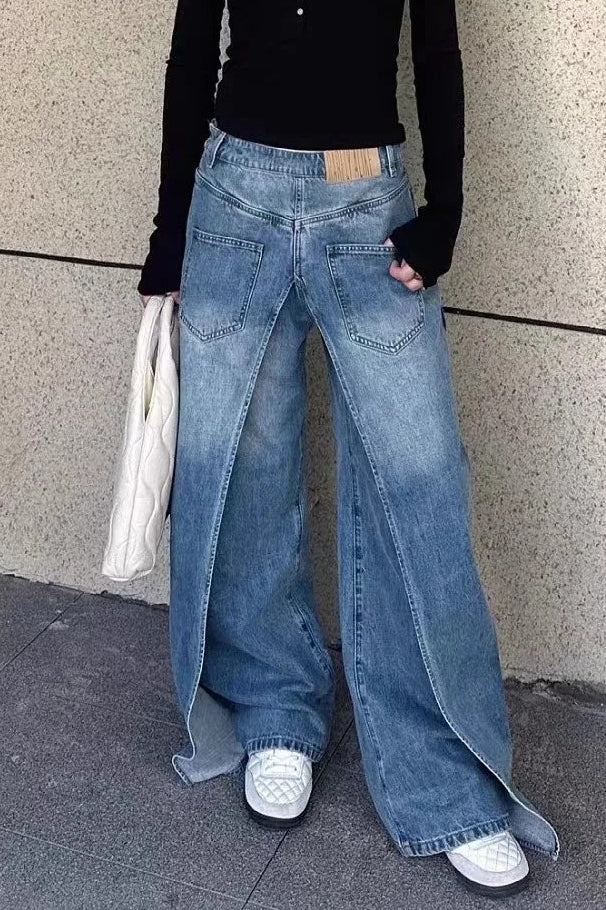 Y2K Vintage Reversible Deconstructed Wide Leg Jeans Main image