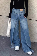 Y2K Vintage Reversible Deconstructed Wide Leg Jeans