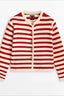 Striped Slim Fit Knit Cardigan Red / XS