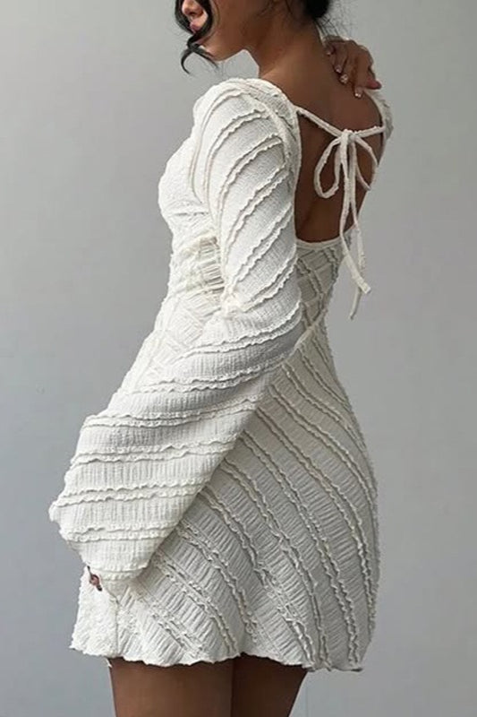 Boat Neck Backless A-Line Sweater Dress Secondary image