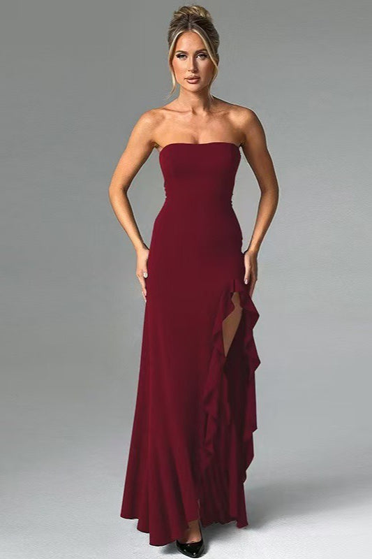 Ruffled Bustier Side Slit Formal Dress Secondary image