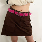 Y2K Punk Studded Wide Leather Belt