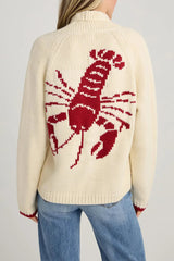 Lobster Print Knit Cardigan Red / S
