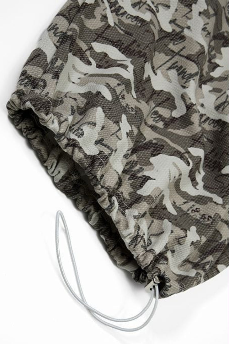 Camo Typography Wide Leg Sweatpants