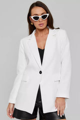 Single Button Loose Fit Blazer